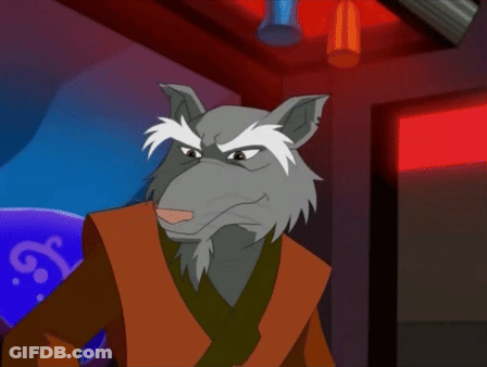 Cartoon Rat With Beard Mustache At Sign S GIF