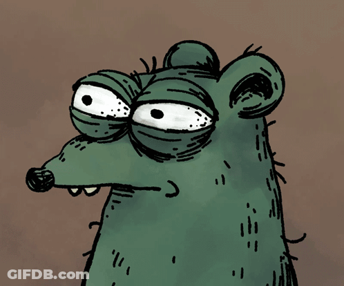 Cartoon Rat With Big Eyes And Mouth GIF