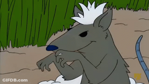 Cartoon Rat With White Crown GIF