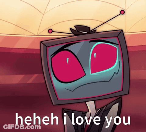 Cartoon Red Eyes Saying I Love You GIF