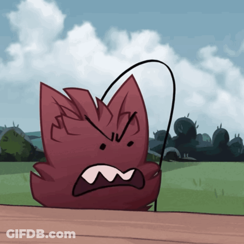 Cartoon Red Flower With Angry Expression GIF