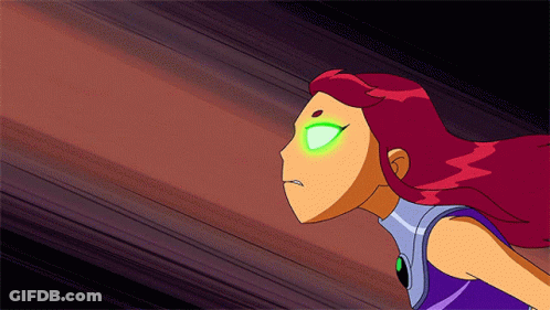 Cartoon Red Hair Green Eyes Flying Through Air GIF