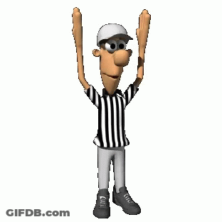 Cartoon Referee Arms In Air GIF