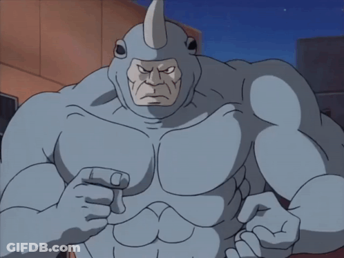 Cartoon Rhino Pointing Finger GIF