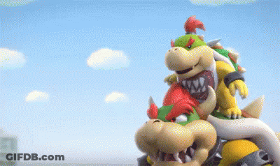 Cartoon Riding On Back Of Another Character GIF