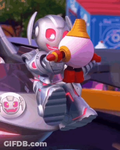 Cartoon Robot Holding Another Robot GIF