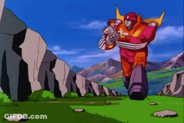 Cartoon Robot Holding Baby GIF