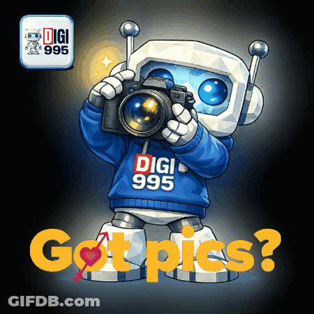 Cartoon Robot Holding Camera Saying Got Pics GIF