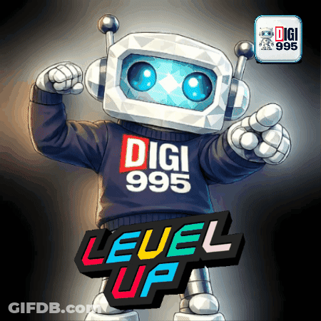 Cartoon Robot In Digi 995 Level Up Sweater GIF