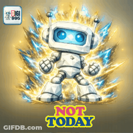 Cartoon Robot Not Today GIF