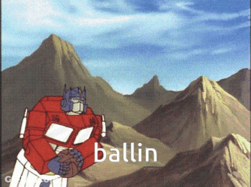 Cartoon Robot Saying Ballin GIF