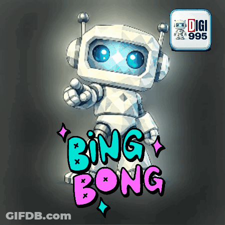 Cartoon Robot Saying Bing Bong GIF