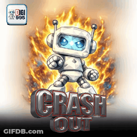 Cartoon Robot Saying Crash Out GIF