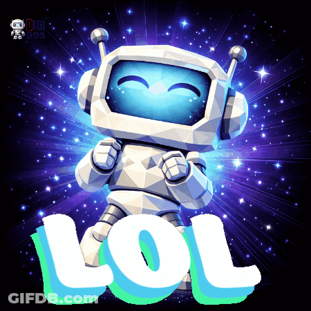 Cartoon Robot Saying LOL GIF