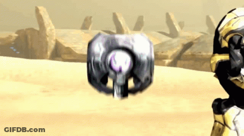 Cartoon Robot Standing In Desert GIF