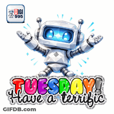 Cartoon Robot Tuesday Have A Terrific GIF