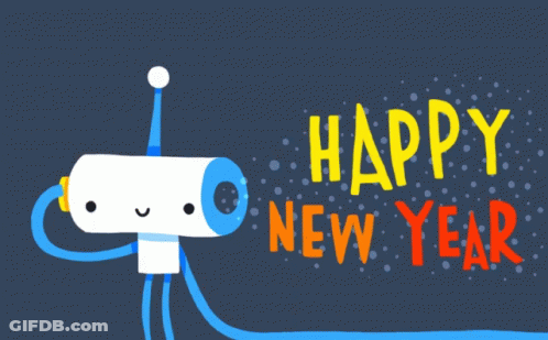 Cartoon Robot With Blue Arms And White Head GIF