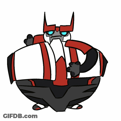 Cartoon Robot With Blue Eyes And Beard GIF