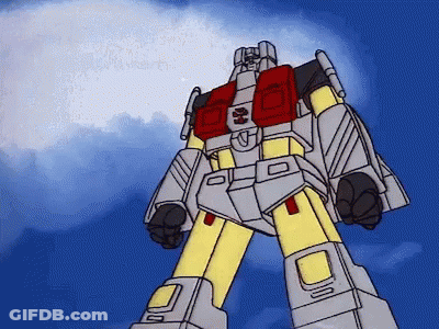 Cartoon Robot With Blue Sky GIF