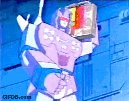 Cartoon Robot With Box On Back GIF