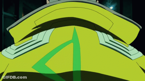 Cartoon Robot With Green Light On Back GIF