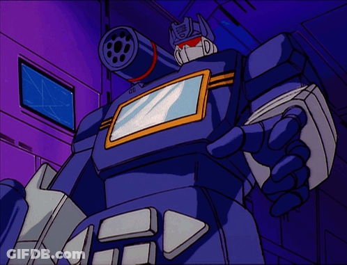 Cartoon Robot With Gun On Head GIF