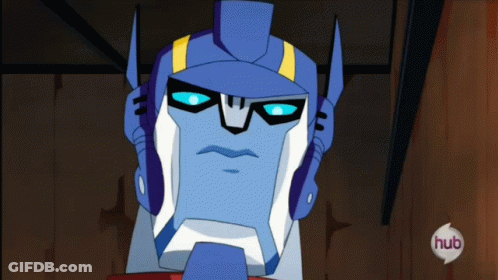 Cartoon Robot With Hub Logo GIF