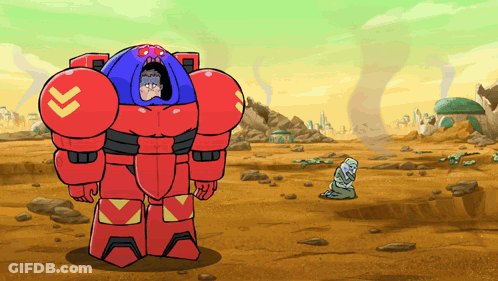 Cartoon Robot With Letter L GIF