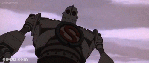 Cartoon Robot With Letter S On Chest GIF