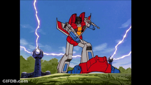 Cartoon Robot With Lightning GIF