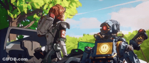 Cartoon Robot With Number 5 On Chest GIF