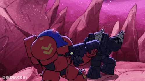 Cartoon Robot With Number 7 GIF