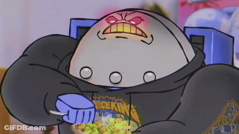 Cartoon Robot With Number 7 On Chest GIF