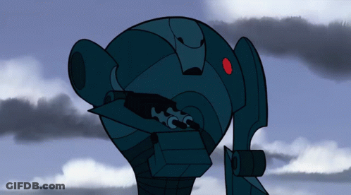 Cartoon Robot With Red Dot On Head GIF