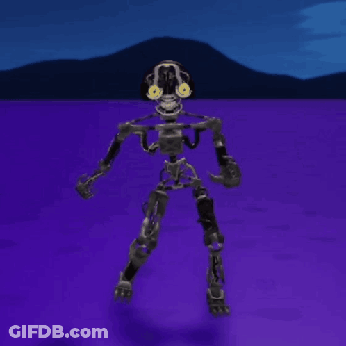 Cartoon Robot With Red Eyes Pointing GIF