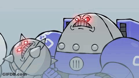 Cartoon Robot With Red Eyes Saying IIII GIF