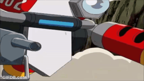 Cartoon Robot With Red UC Sign GIF