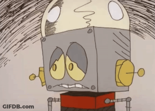Cartoon Robot With Sad Look GIF