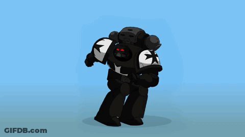 Cartoon Robot With Skull GIF