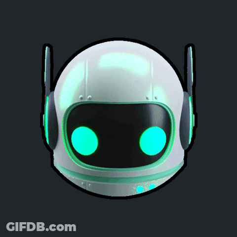 Cartoon Robot With Two Green Lights GIF