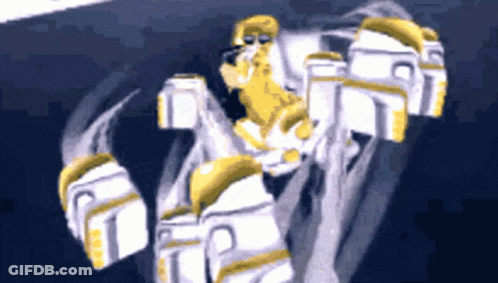 Cartoon Robot With Yellow Arms GIF