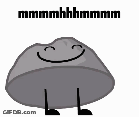 Cartoon Rock Smiley Face With Legs GIF