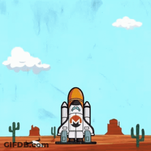 Cartoon Rocket Launch GIF