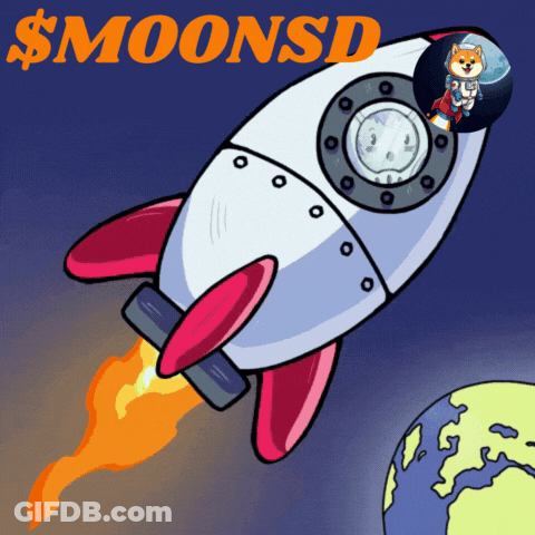 Cartoon Rocket With $ Moonsd GIF