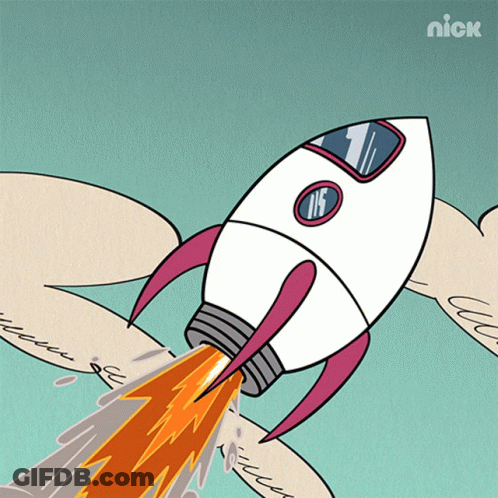 Cartoon Rocket With Number 15 GIF