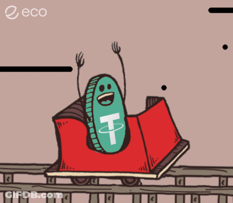 Cartoon Roller Coaster With Coin With T GIF