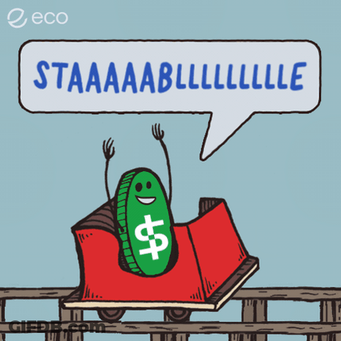 Cartoon Roller Coaster With Dollar Sign GIF