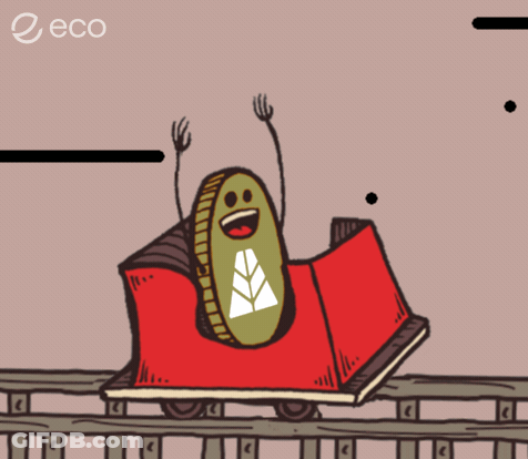 Cartoon Roller Coaster With ECO GIF
