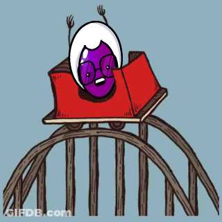 Cartoon Roller Coaster With Purple Object GIF
