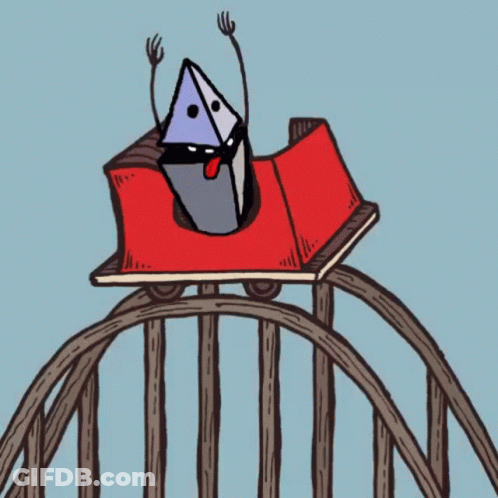 Cartoon Roller Coaster With Triangle GIF